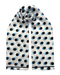 Oversized Polka Dot Silk Scarf White