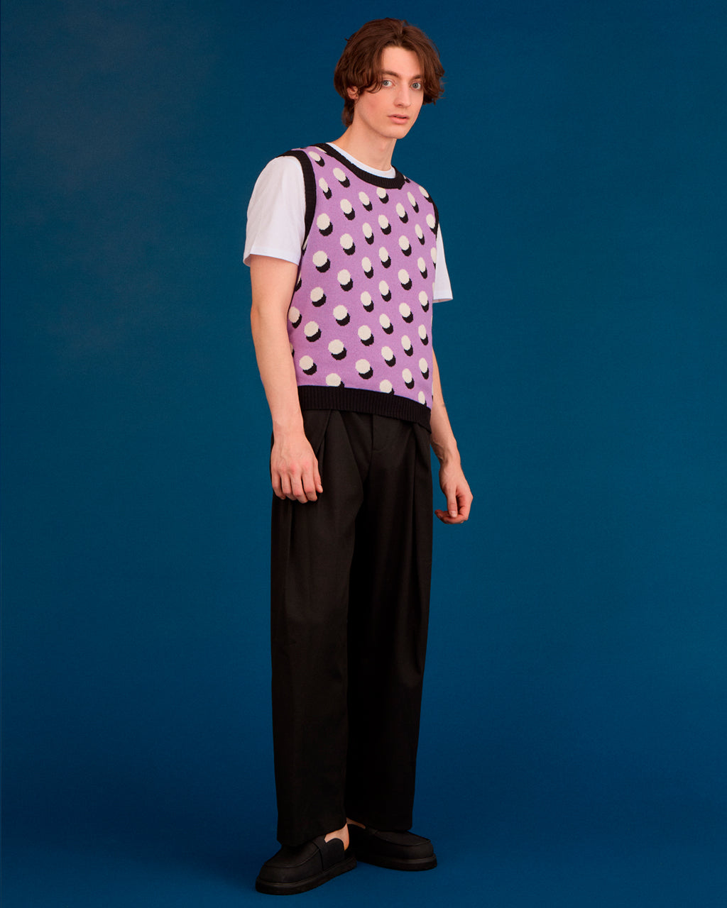 Oversized Polka Dot Vest Purple