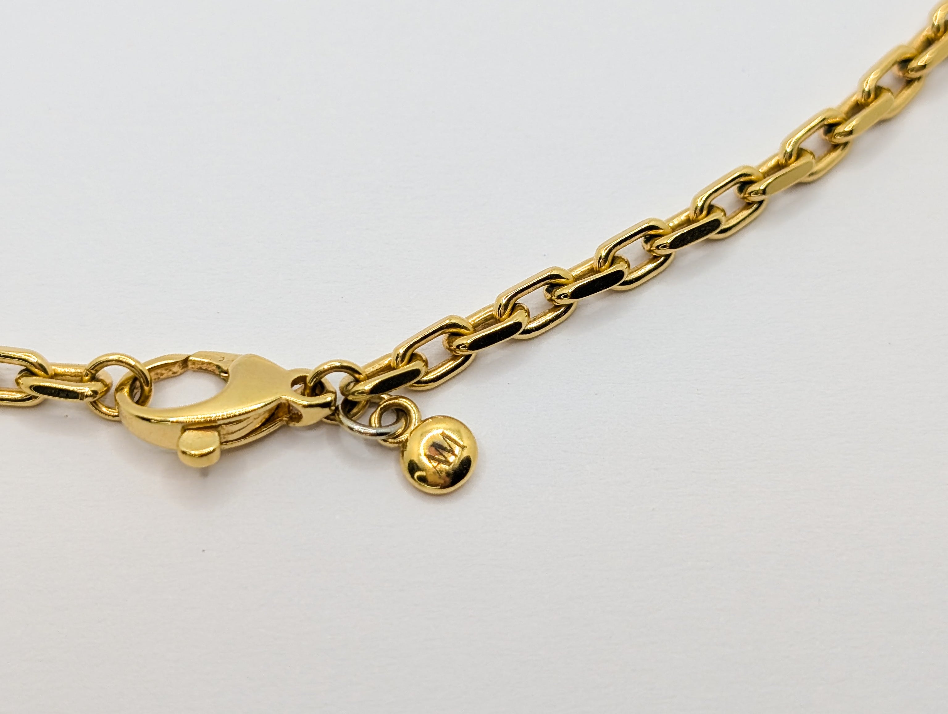Gold Shelly Mother of Pearl Textured Bezel Necklace
