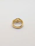 Gold Coral Textured Chunky Pearl Ring