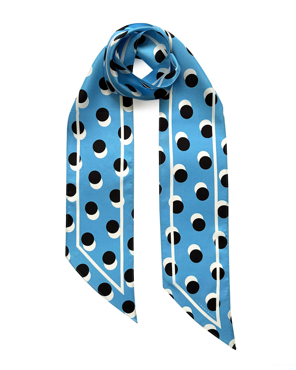 Polka Dot Silk Neck Scarf Blue