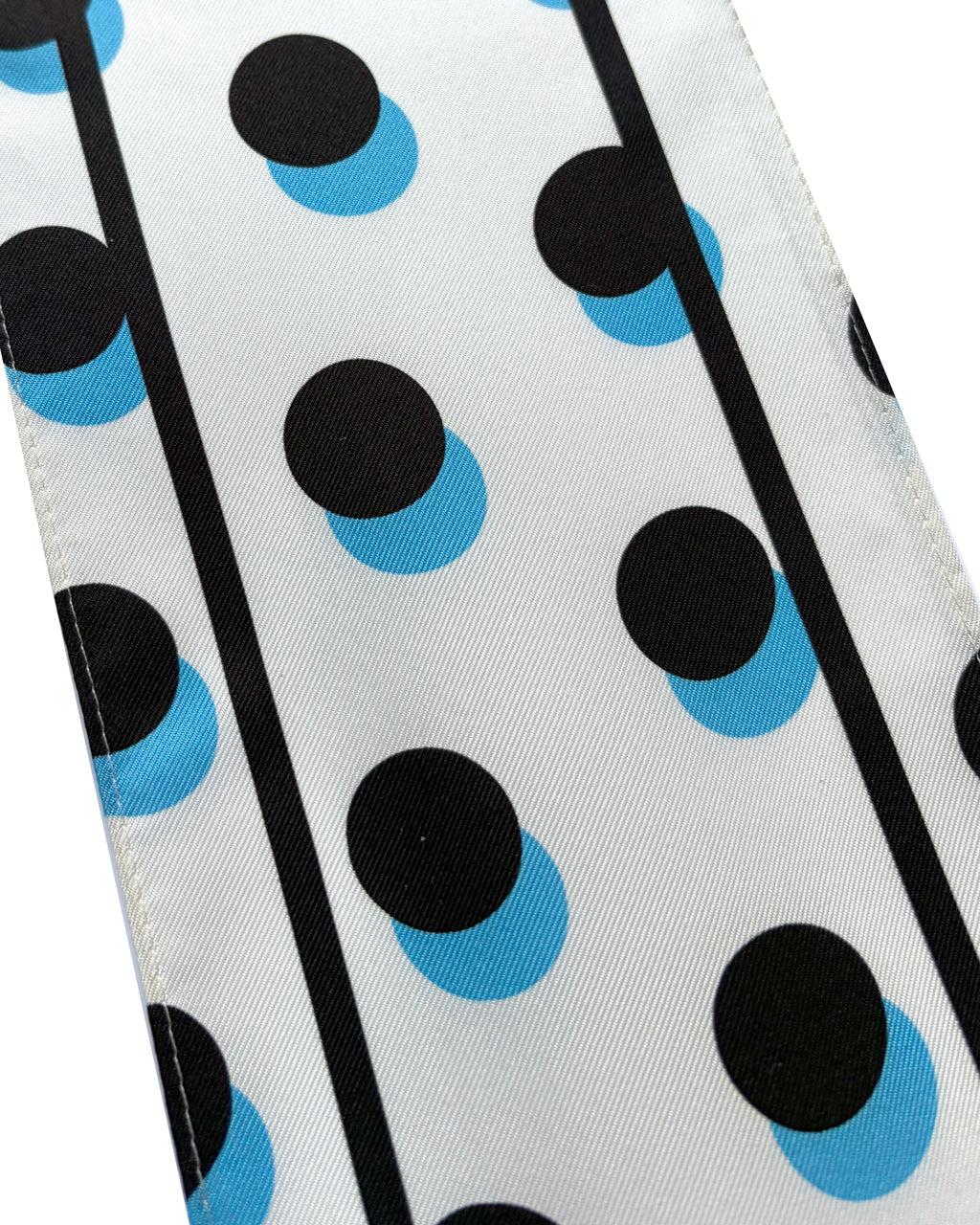 Polka Dot Silk Neck Scarf White