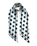Polka Dot Silk Neck Scarf White