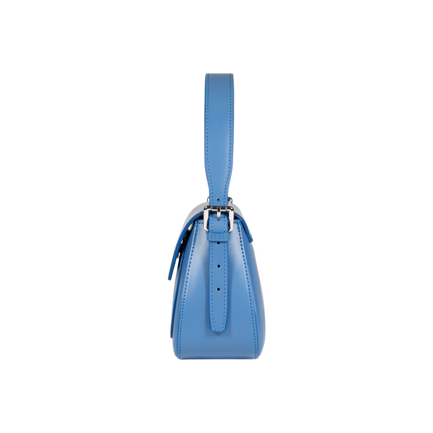 RB1030CP | EMMA Women's Shoulder Bag with flap in Genuine Leather Made in Italy. Shiny Silver metal hardware - Wisteria color - Dimensions: 24 x 18 x 9 cm + 14.5 (Handle light)