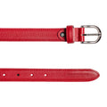 RB4016V | Women's Belt Made in Italy in Genuine Saffiano Leather. Polished Silver Buckle. Color: Red. Dimensions: 115 x 2.5 x 0.5 cm (waistline 100 cm)