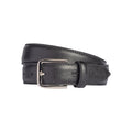 RB4017A | Women's Belt Made in Italy in Genuine Saffiano Leather. Polished Silver Buckle. Color: Black. Dimensions: 115 x 3.0 x 0.5 cm (waistline 100 cm)