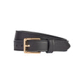 RB4019A | Women's Belt Made in Italy in Soft Genuine Sauvage Leather. Polished Gold-finish buckle. Black. Dimensions: 115 x 2.5 x 0.5 cm (waistline 100 cm)