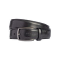 RB4025A | Men's Belt Made in Italy in Genuine Vegetable Tanned Leather. Satin Gunmetal Buckle. Color: Black. Dimensions: 125 x 3.5 x 0.5 cm (waistline 110 cm)