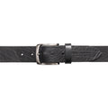 RB4027A | Men's Belt Made in Italy in Genuine Vegetable Tanned Leather. Satin Gunmetal Buckle. Color: Black. Dimensions: 125 x 4.0 x 0.5 cm (waistline 110 cm)