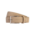 RB4029DF | Men's Belt Made in Italy in Genuine Suede Leather. Satin Silver Buckle. Cappuccino Color. Dimensions: 125 x 3.5 x 0.5 cm (waistline 110 cm)