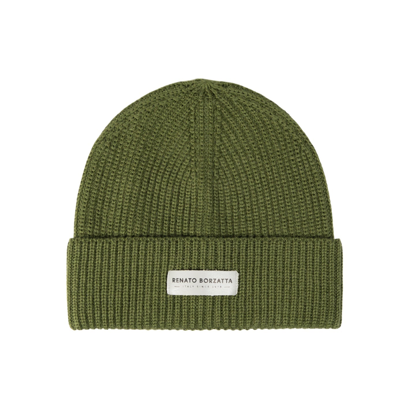 RB5004E | CERVINO Wool Blend Knit Scarf and Hat Set Made in Italy. Green - One Size
