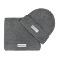RB5004F | CERVINO Mixed Wool Knit Scarf and Cap Set Made in Italy. Color Grey Melange - One Size