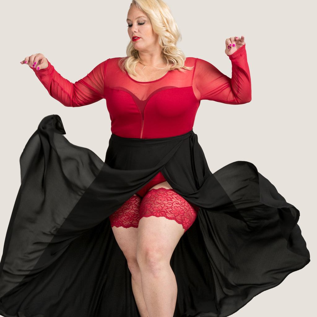 Anti-Chafing Thigh Bands | Bandelettes® Dolce Lace Red