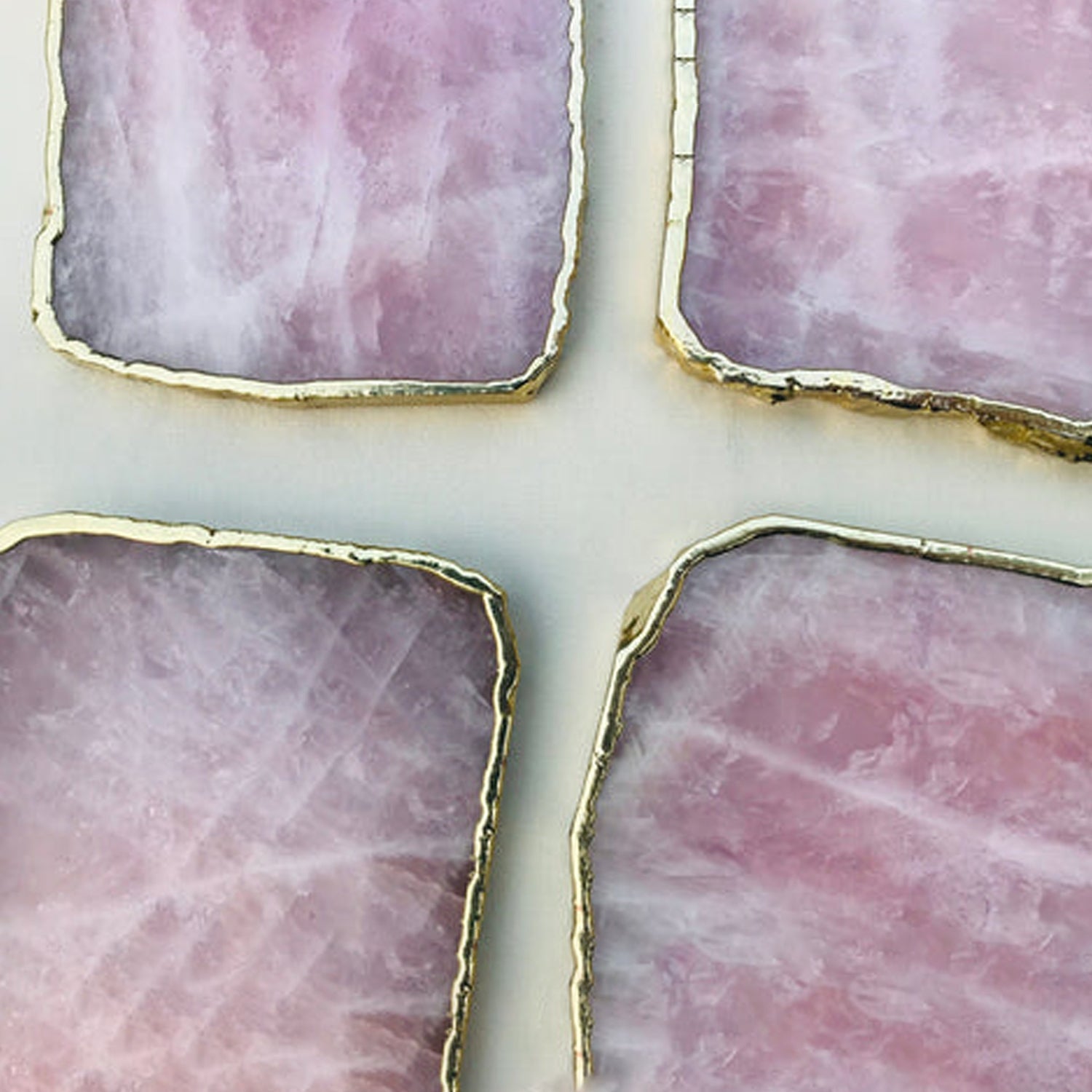 Rose Quartz Agate - Set of 4 Large Coasters/Personalised Momentos