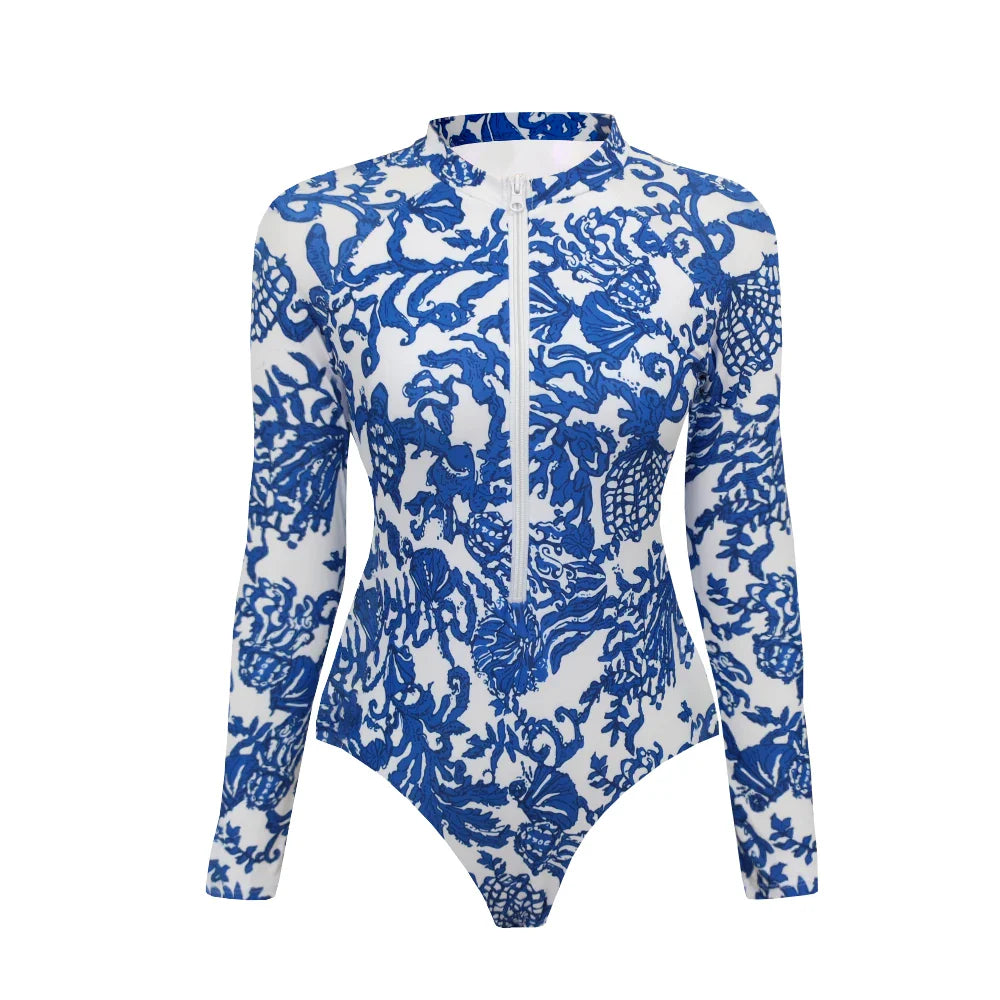 Wild Heart Printed Long-Sleeve One-Piece-11