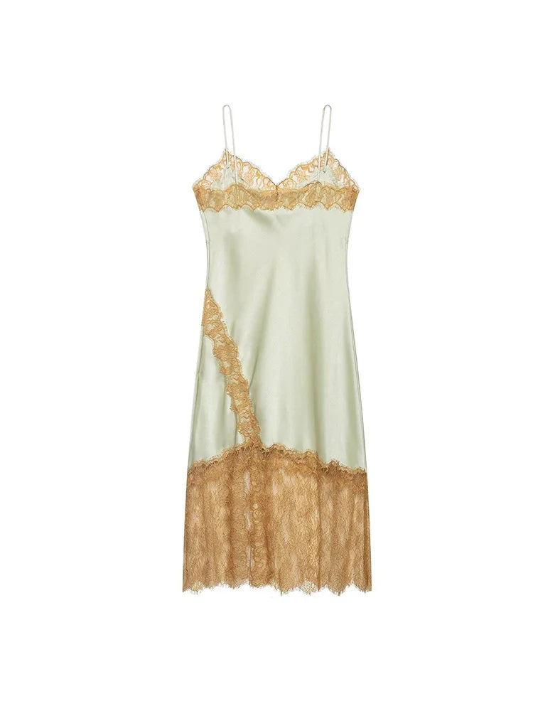Worthy Satin Lace Slip Dress