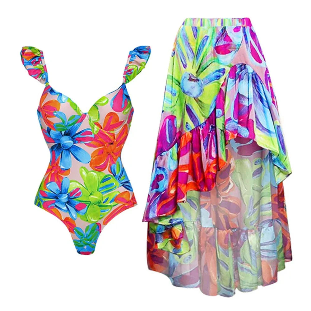 Vibrant Printed Ruffle Bikini Set-4