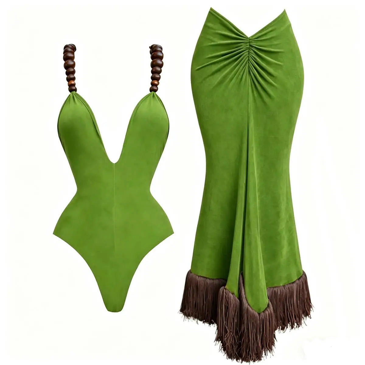 Free Spirit Beaded Fringe Bikini Set-7