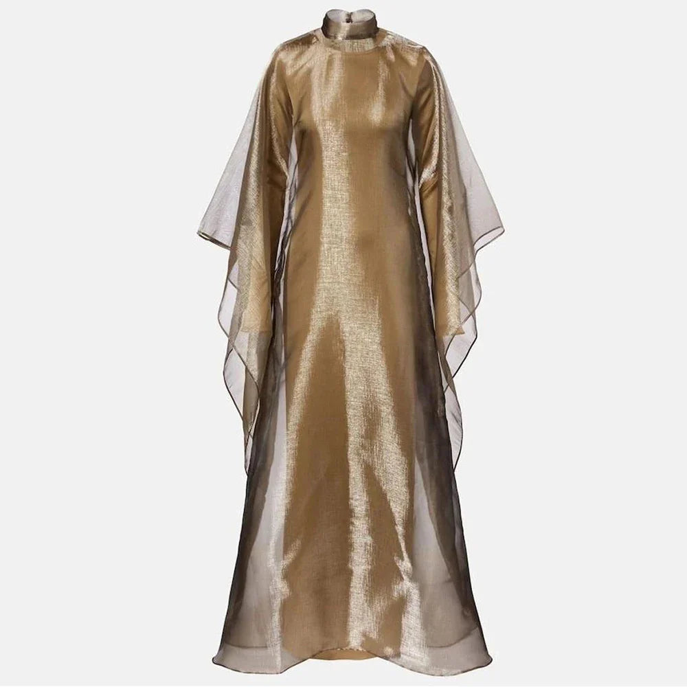 Radiant Sheer Metallic Maxi Dress-3
