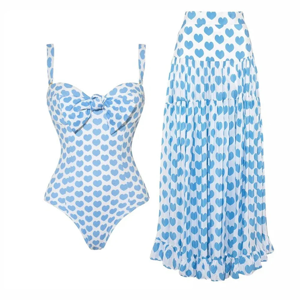 Free Spirit Heart Print Bikini Set-4