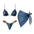 Daring Denim Bandeau Bikini Set-4