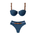 Audacious Denim Strappy Bikini Set-5