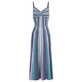 Vibrant Striped Knit Midi Dress