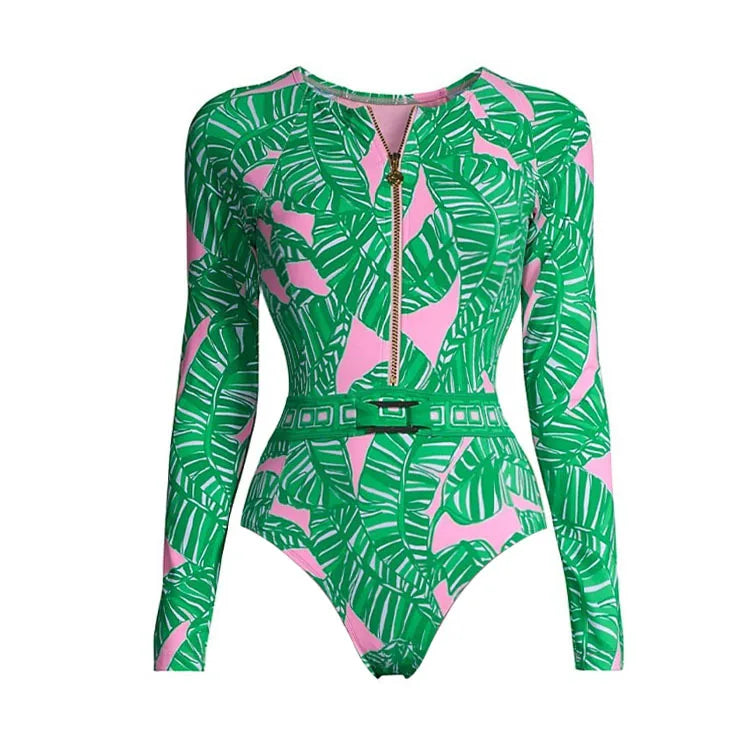 Wild Heart Printed Long-Sleeve One-Piece-17