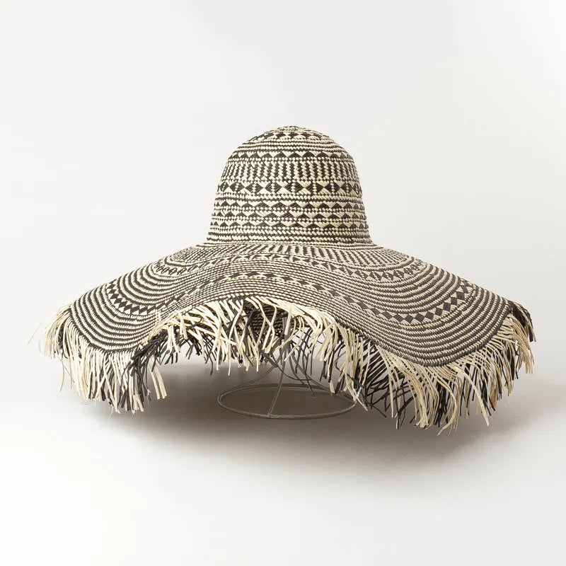 Wanderlust Woven Straw Fringe Hat-1