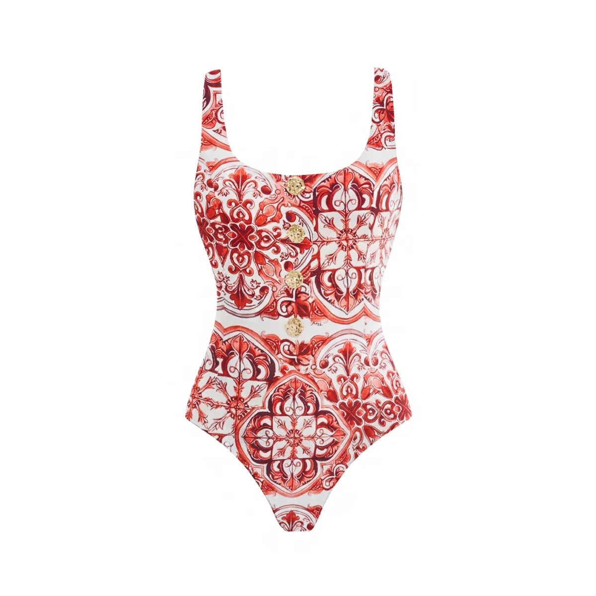 Divine Blue Tile Print Swimsuit-6