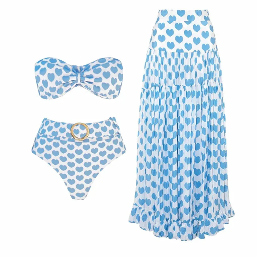 Free Spirit Heart Print Bikini Set-6