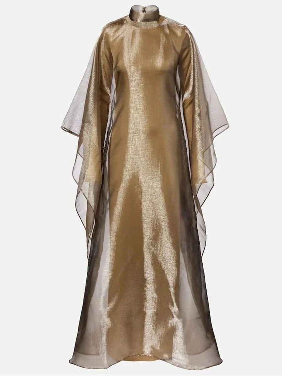 Radiant Sheer Metallic Maxi Dress-2