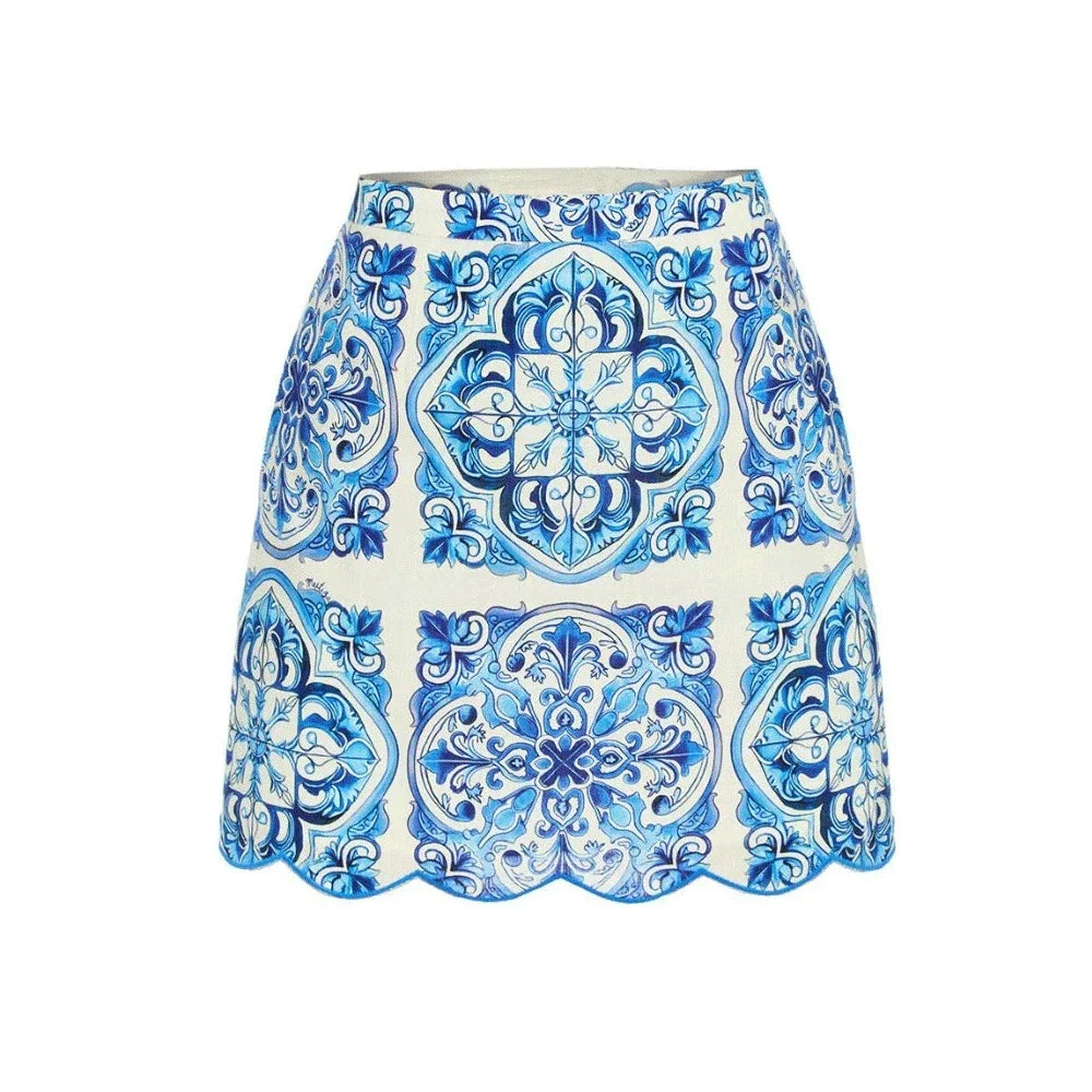 Divine Blue Tile Print Swimsuit-7