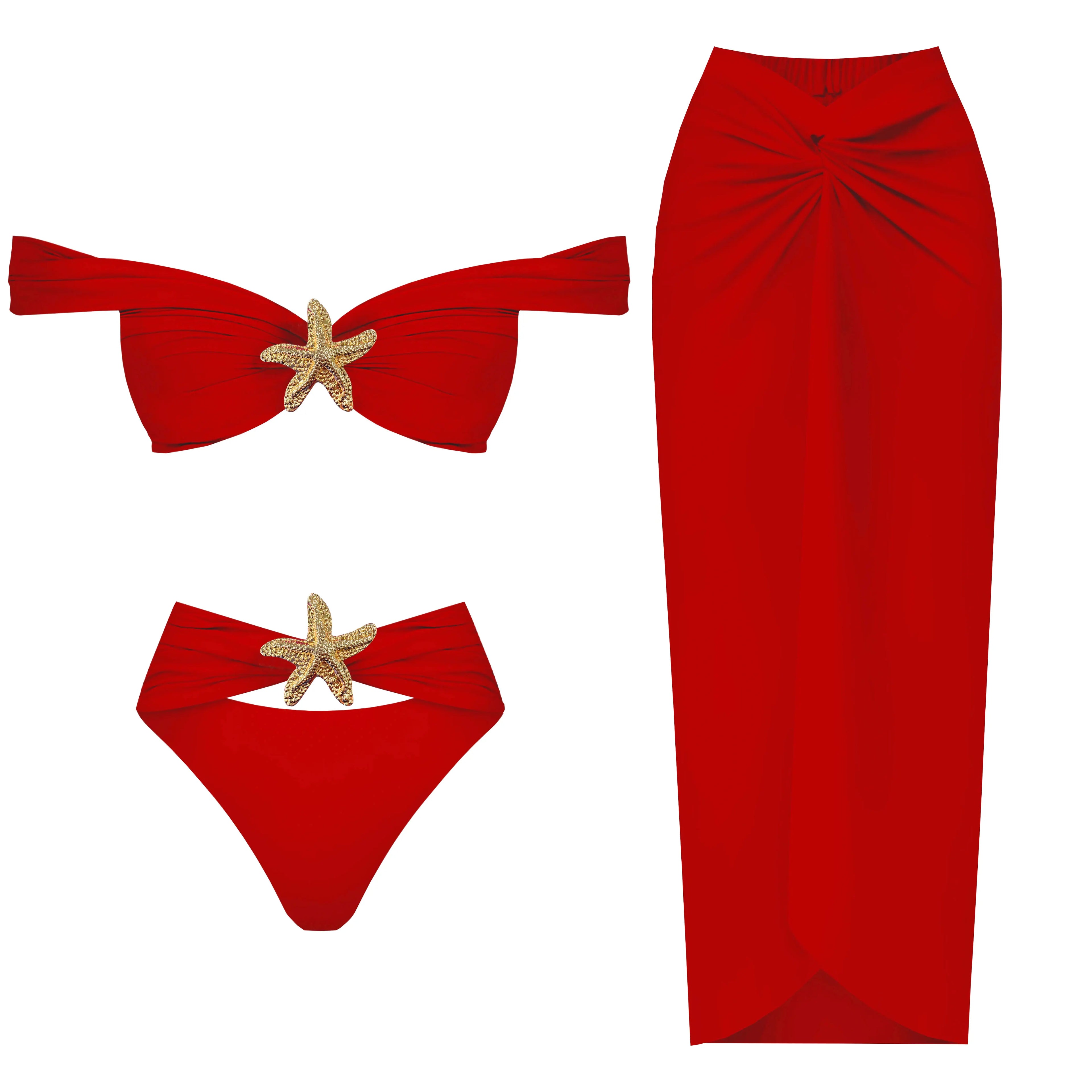 Radiant Gold Starfish Bikini Set-4