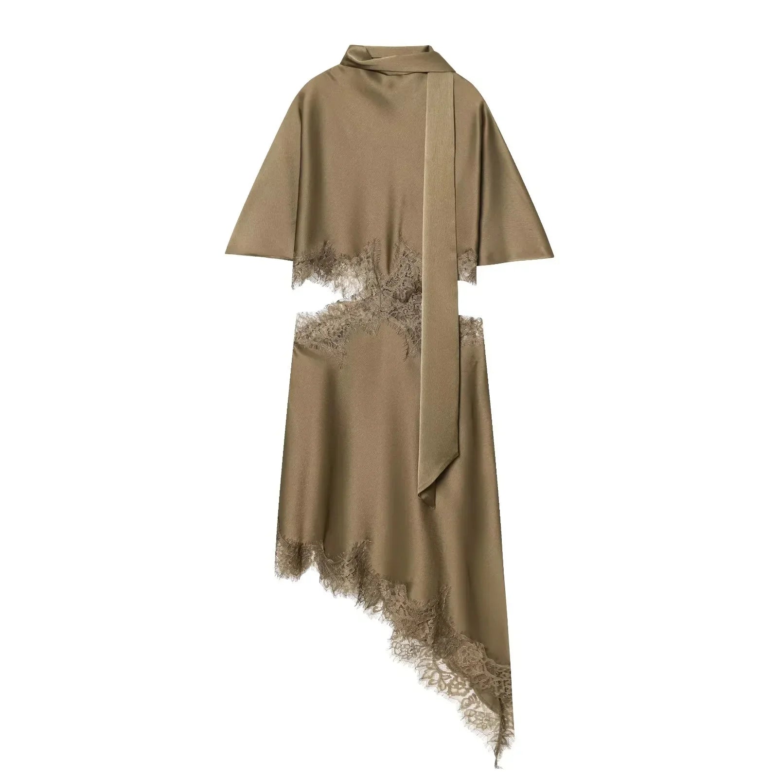 Audacious Scarf Collar Mini Dress-1