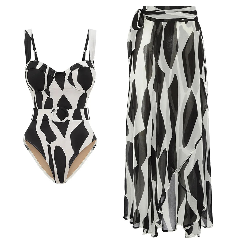 Fierce Abstract Printed Bikini Set-5