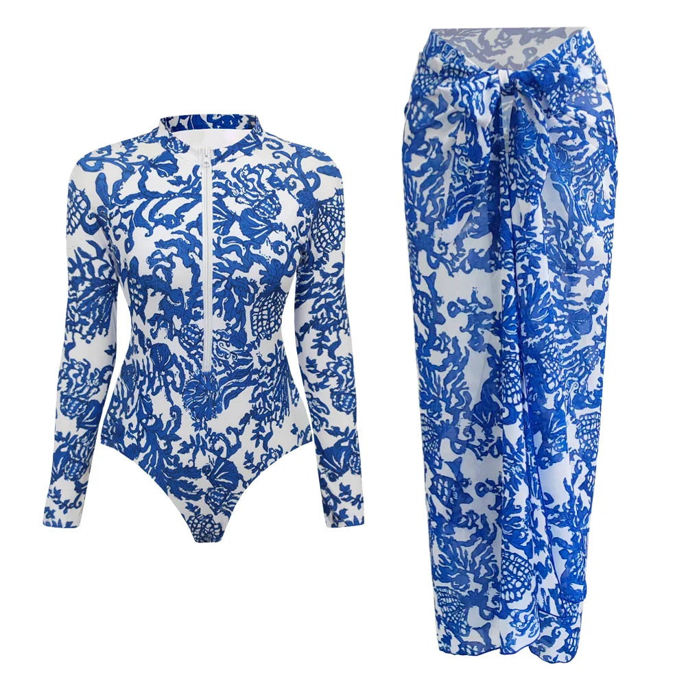 Wild Heart Printed Long-Sleeve One-Piece-7