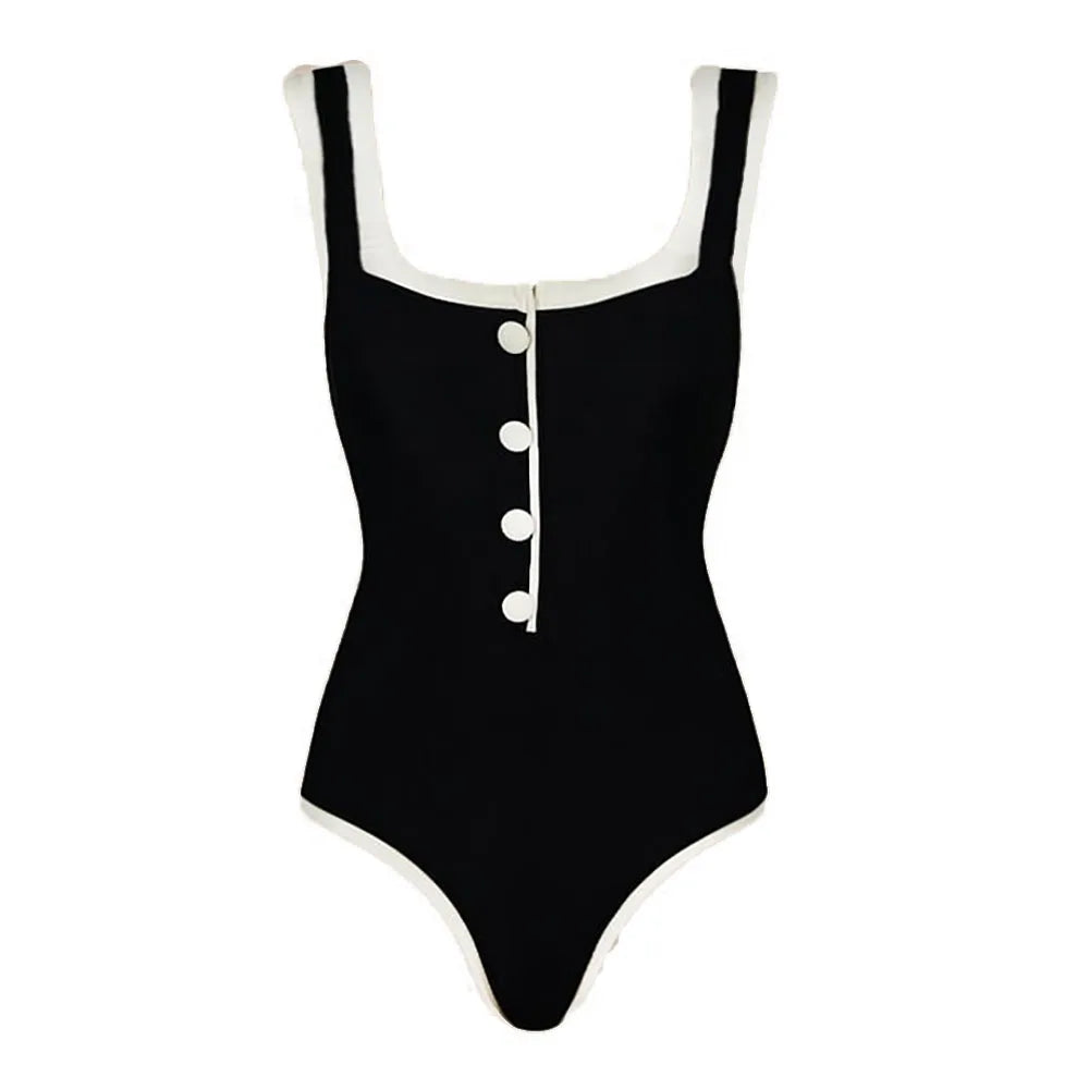 Elegant Striped Vintage One-Piece-3