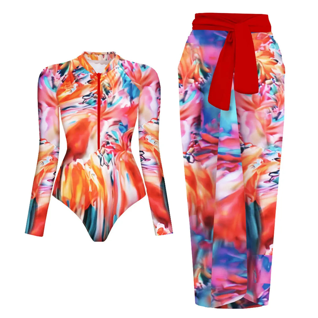 Wild Heart Printed Long-Sleeve One-Piece-6