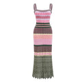 Vibrant Knitted Geometric Maxi Dress-3