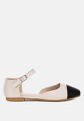 Clevea Dual Tone Pin Buckle Ballet Flats
