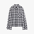 "Style Diary" Tencel acetate jacquard check dropped shoulder shirt