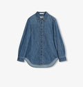 Italian imported BERTO denim classic old money style lapel shirt for women