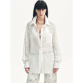 "Ideal Spring Day" Jacquard Hollow Drop Shoulder Shirt Summer