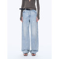 "Art Journey" distressed dirty dyed Tencel cotton jeans