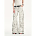 "Phantom" original snake print flared denim trousers