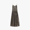 "Floating Lights" Retro Paisley Print Silk Holiday Sling Dress