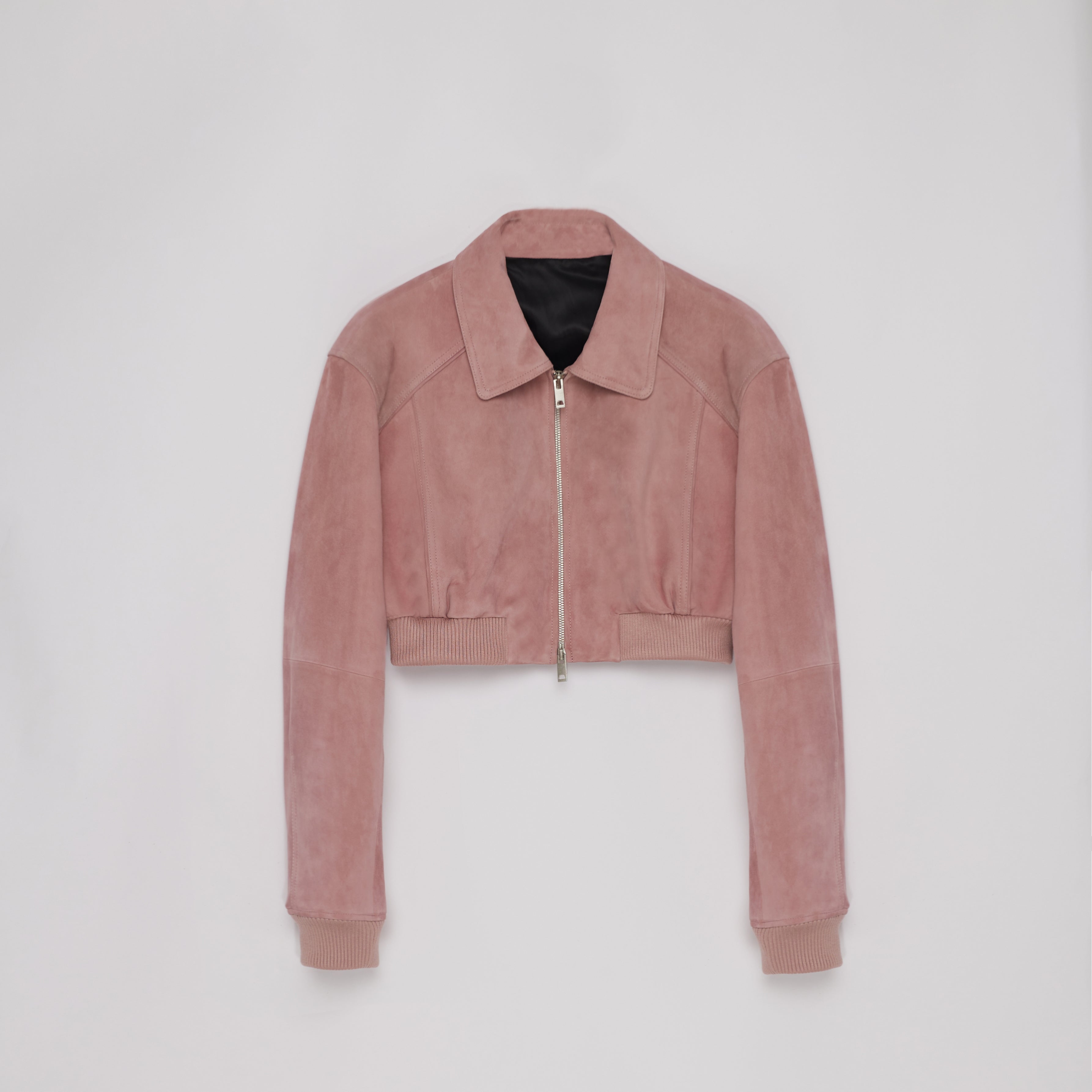 "Witch Game" Retro  Classic Stand Up Sheep Leather Short Jacket