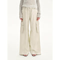 "Rhythm in the Same Frequency" Tencel linen workwear style wide-leg casual pants