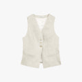 "Old Money Space" Linen draped vest and straight trousers suit